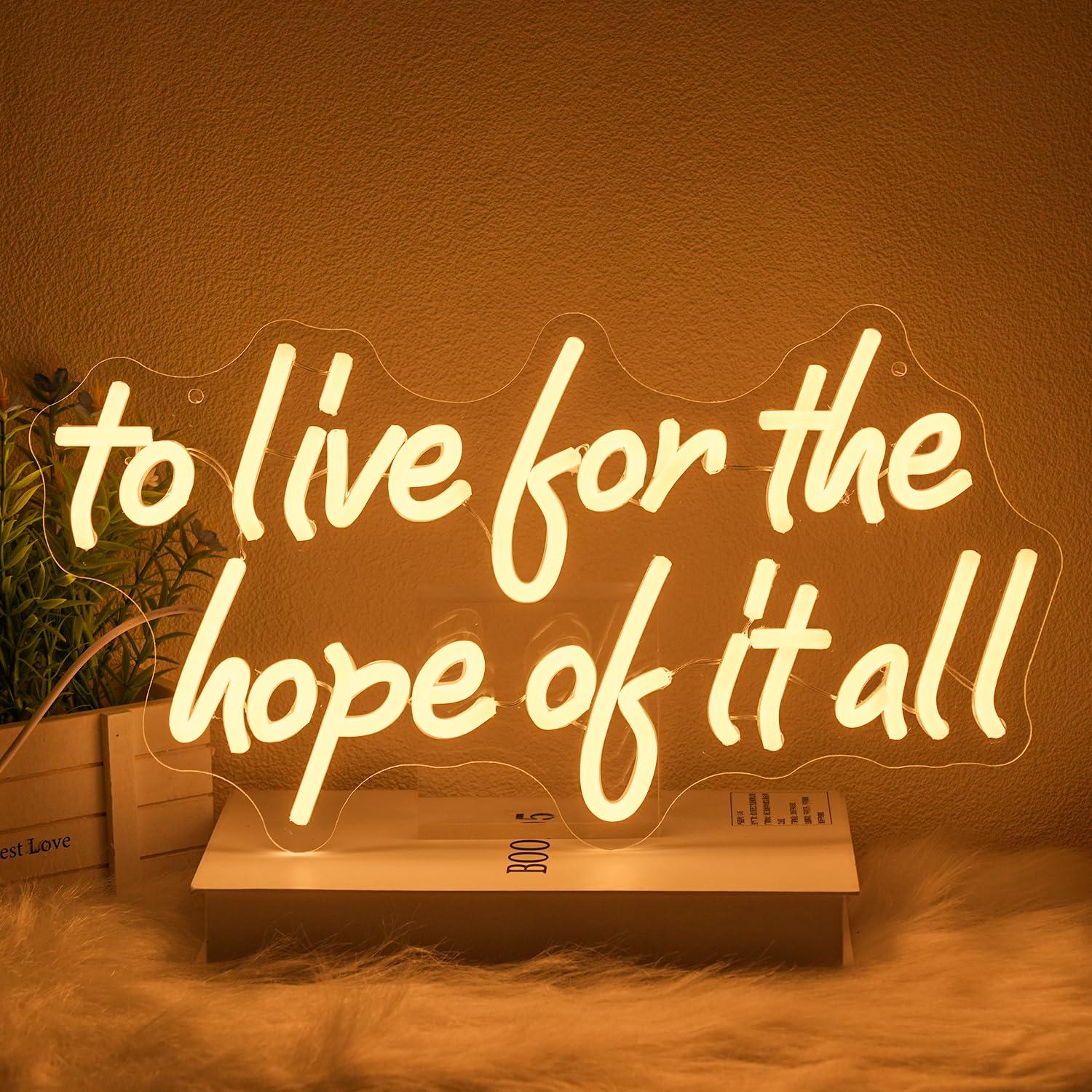 Led Lighting Wall Decor - To Live For The Hope Of