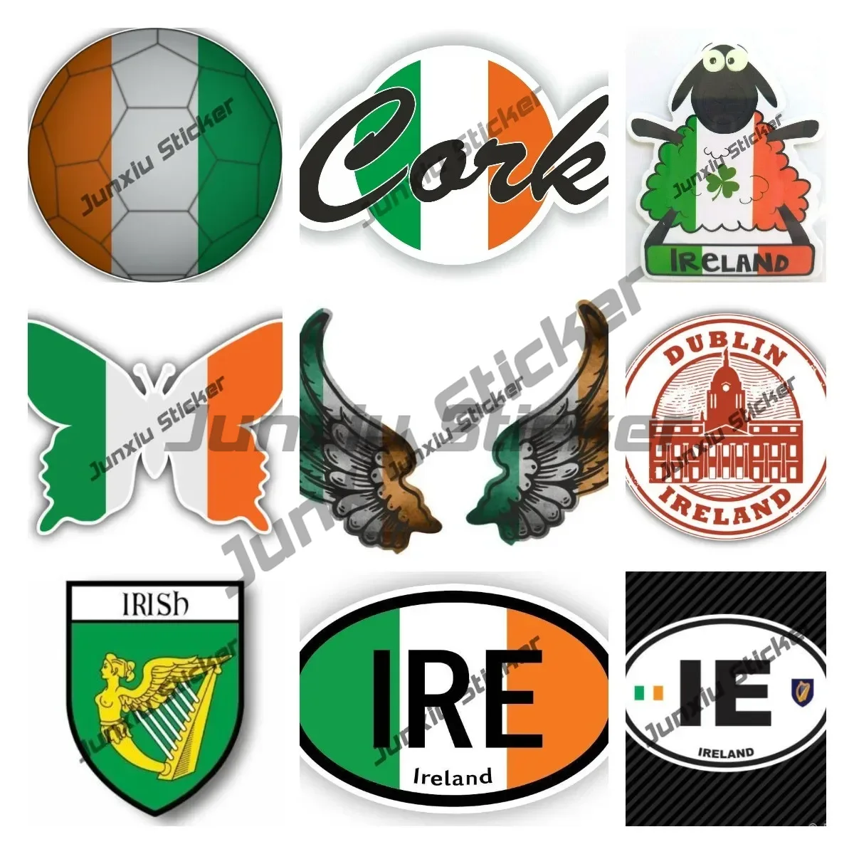 Decor Lighting Ireland - Ireland Flag Wings Creative Motorcycle Car