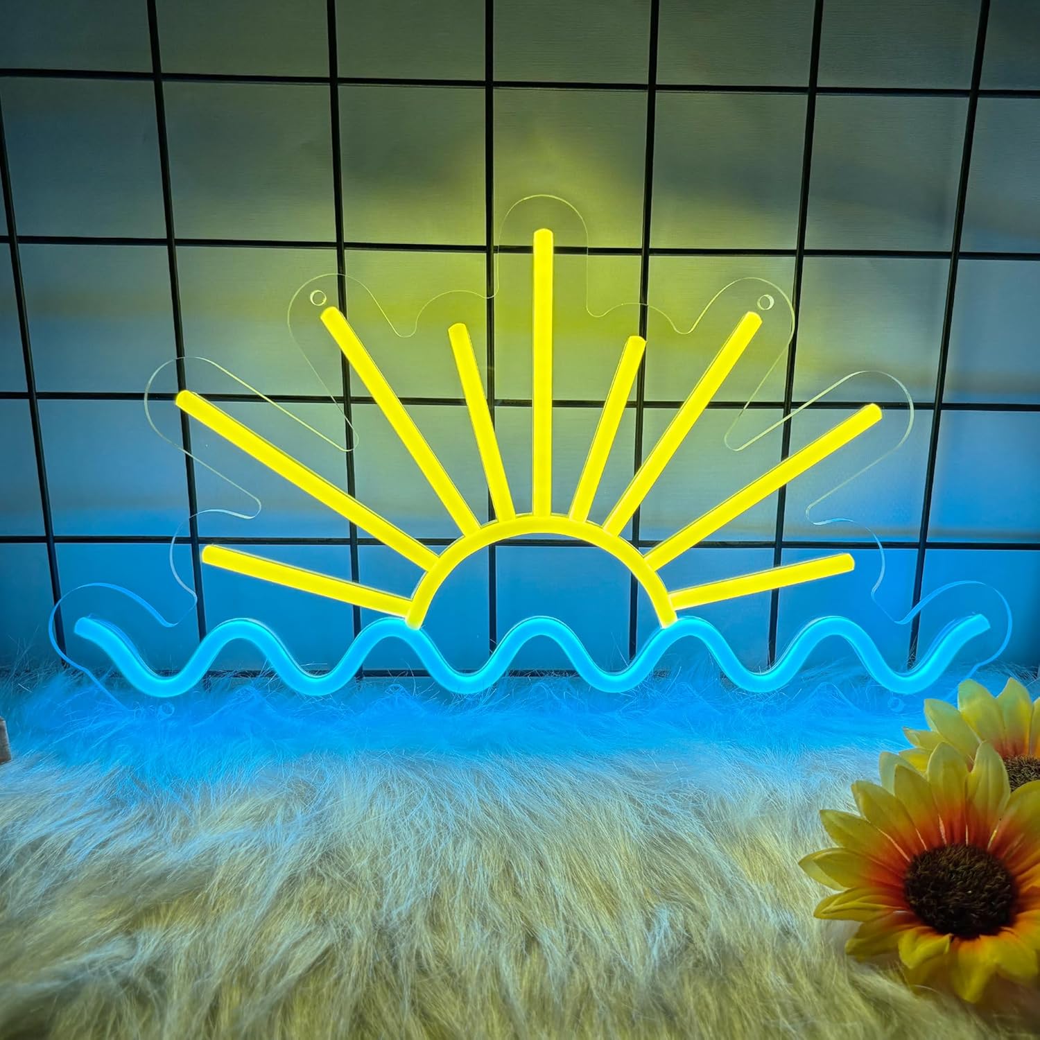 Lighting Decor Sunrise - Sunrise Ocean Wave Neon Sign USB