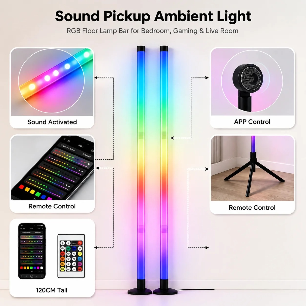 2 Pack RGB LED Corner Floor La - Decor Lighting Floor Lamps recension och pris