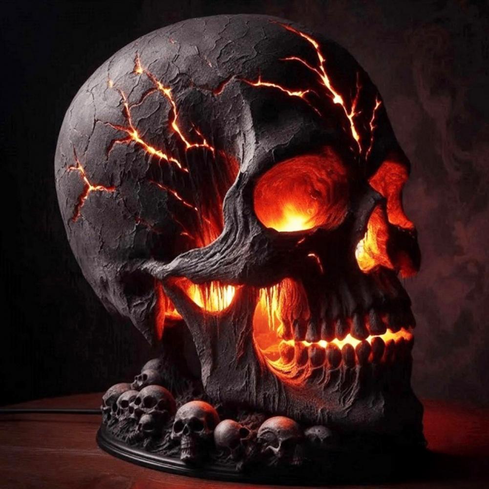 Halloween Lava Stone Skull Lam - Unique Lighting Decor recension och pris