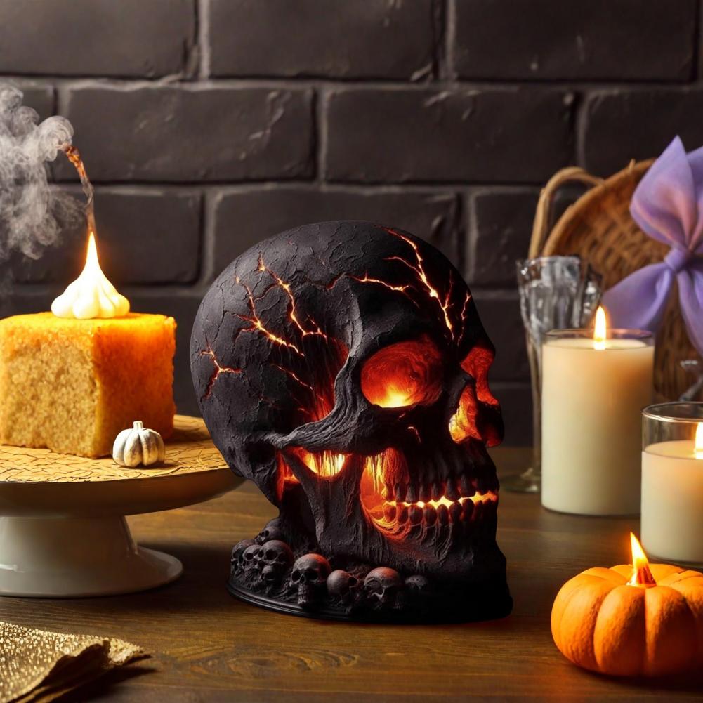 Halloween Lava Stone Skull Lam - Unique Lighting Decor recension och pris