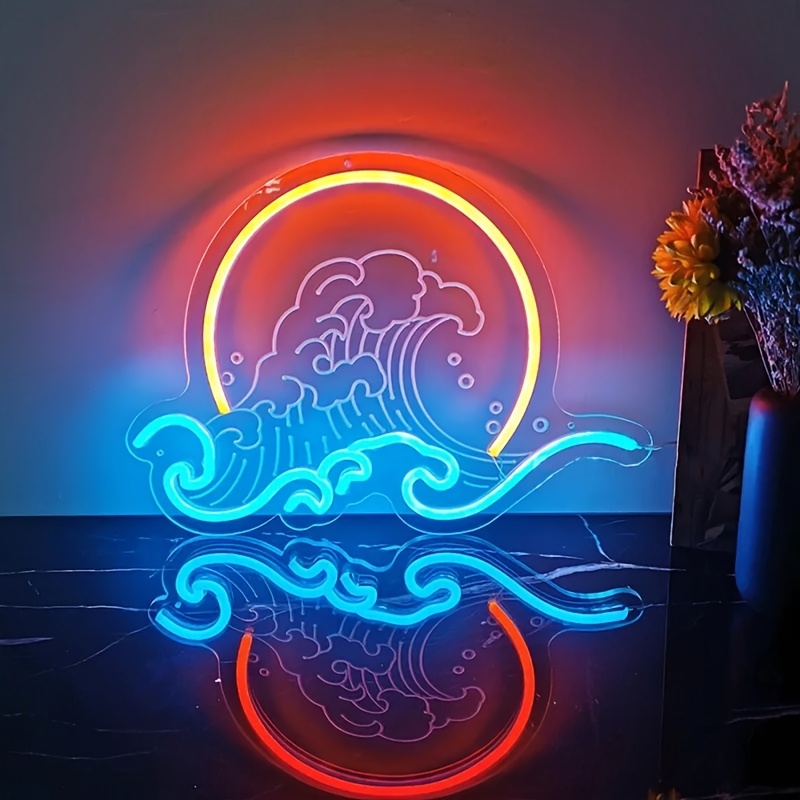 Wave Wall Neon Light Sign Sunr - Lighting Decor Sunrise recension och pris
