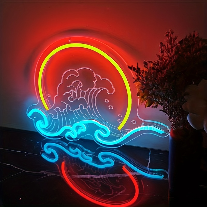 Wave Wall Neon Light Sign Sunr - Lighting Decor Sunrise recension och pris