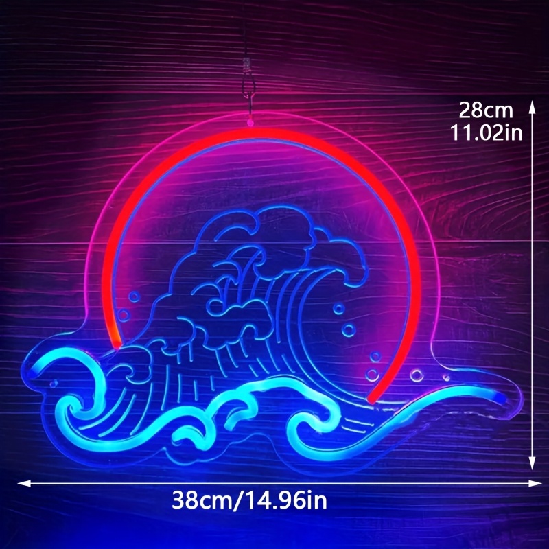 Wave Wall Neon Light Sign Sunr - Lighting Decor Sunrise recension och pris