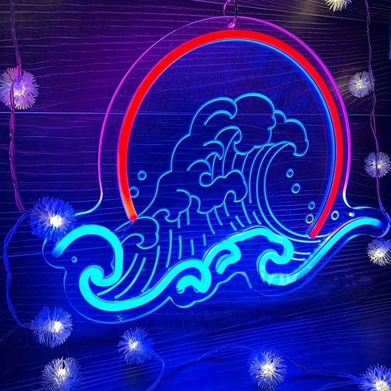 Wave Wall Neon Light Sign Sunr - Lighting Decor Sunrise recension och pris
