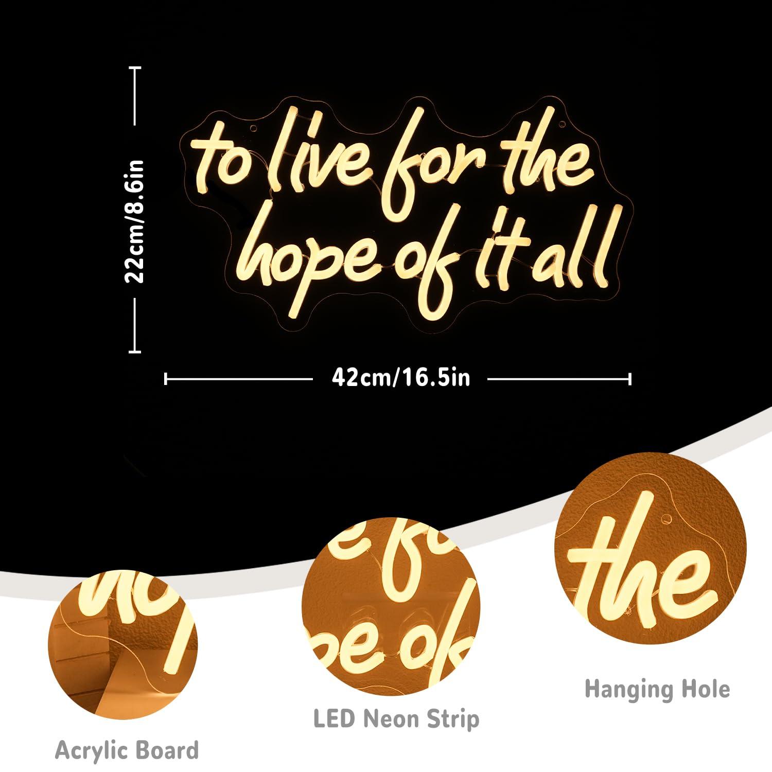 To Live For The Hope Of It All - Led Lighting Wall Decor recension och pris