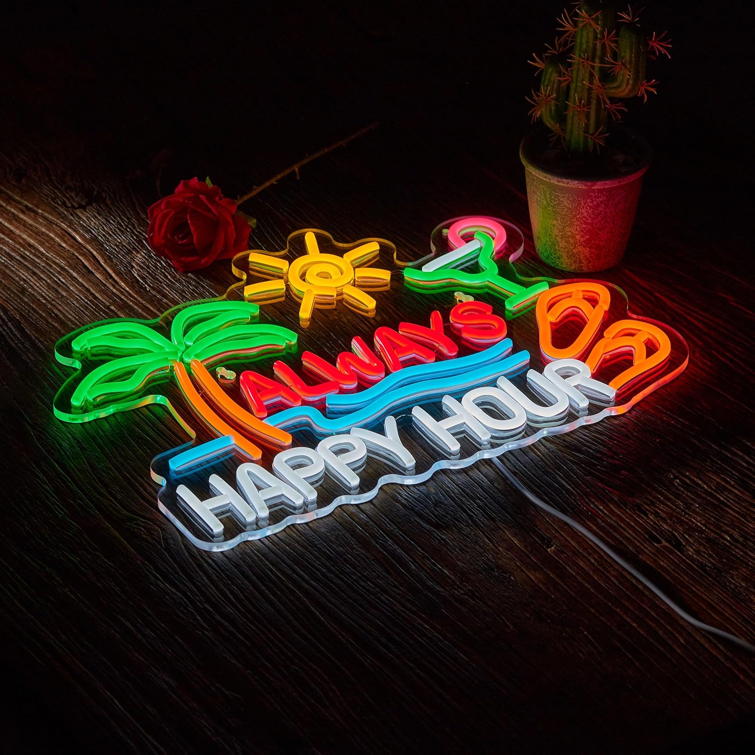 Always Happy Hour Beer Bar Neo - Led Lighting Wall Decor recension och pris