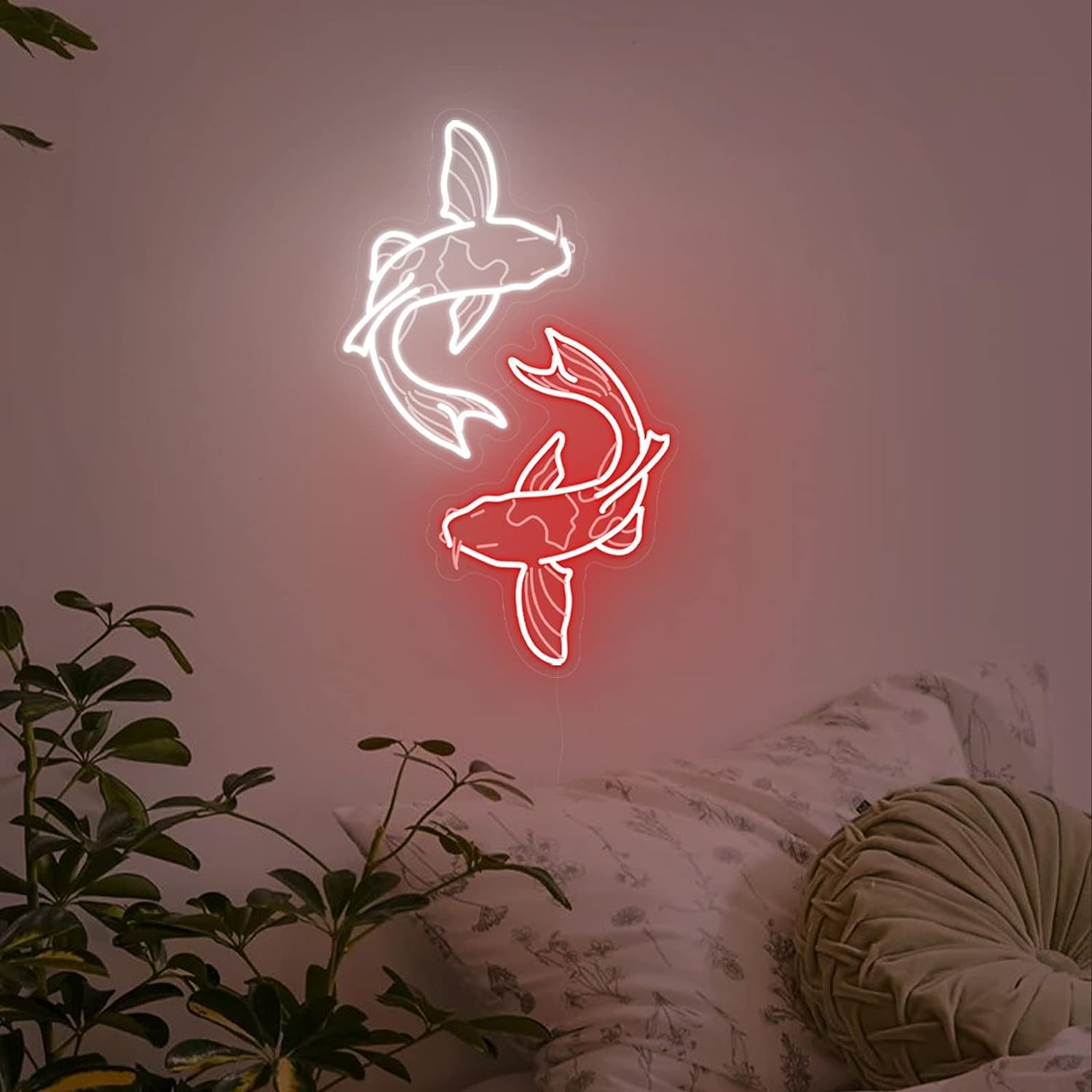 Koi Fish Neon Sign USB LED Neo - Japanese Lighting Decor recension och pris