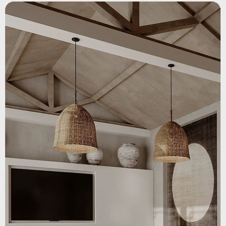Wabi-Sabi Rattan Pendant Light - Japanese Lighting Decor recension och pris
