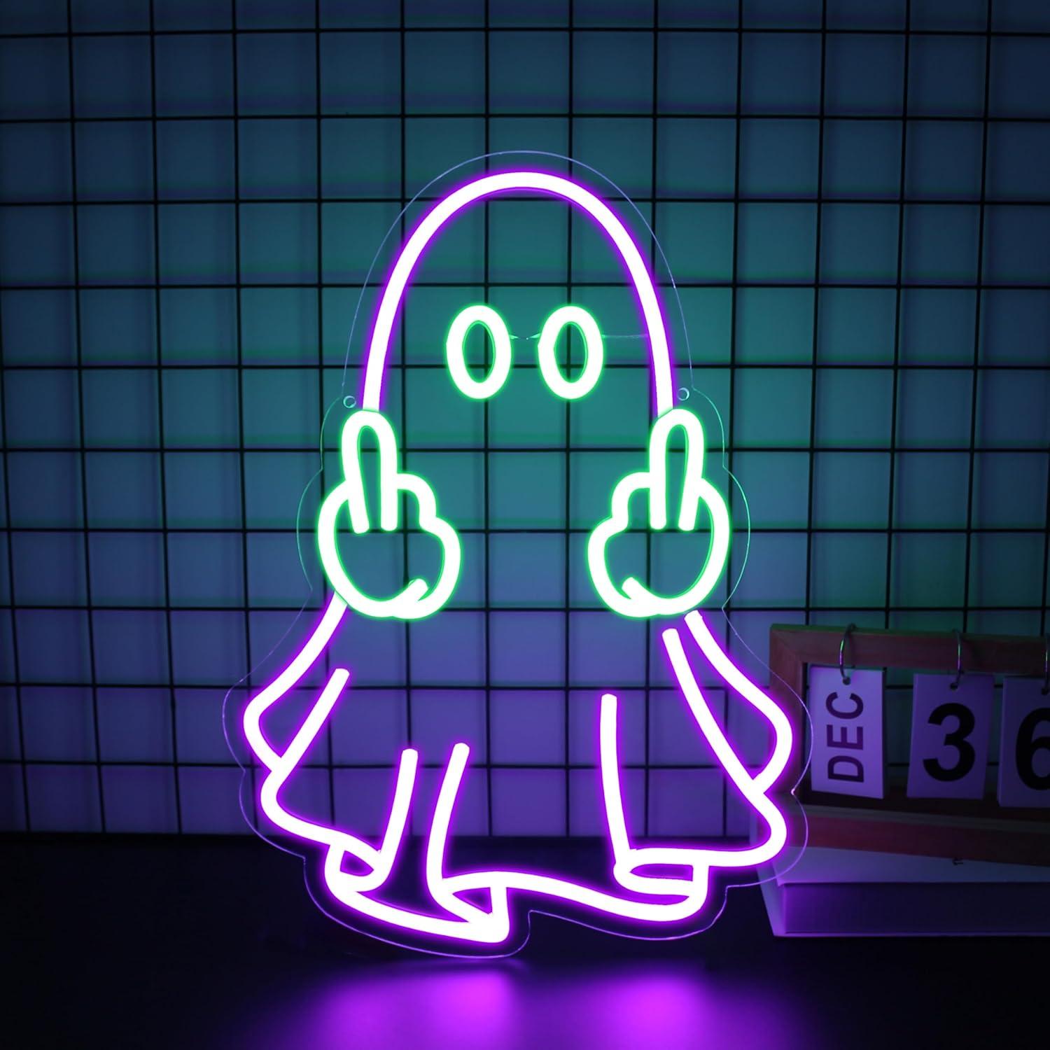 Ghost Neon Sign USB Powered LE - Led Lighting Wall Decor recension och pris