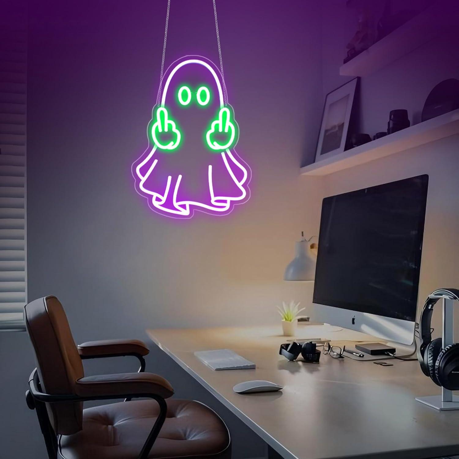 Ghost Neon Sign USB Powered LE - Led Lighting Wall Decor recension och pris