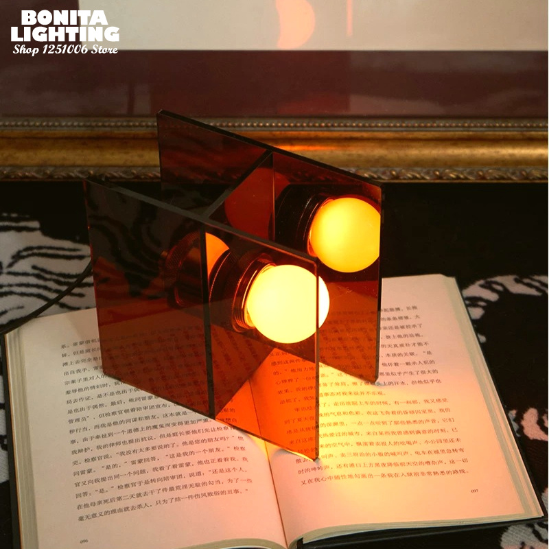 Geometric Acrylic Table Lamp M - Lighting Decor Sunrise recension och pris