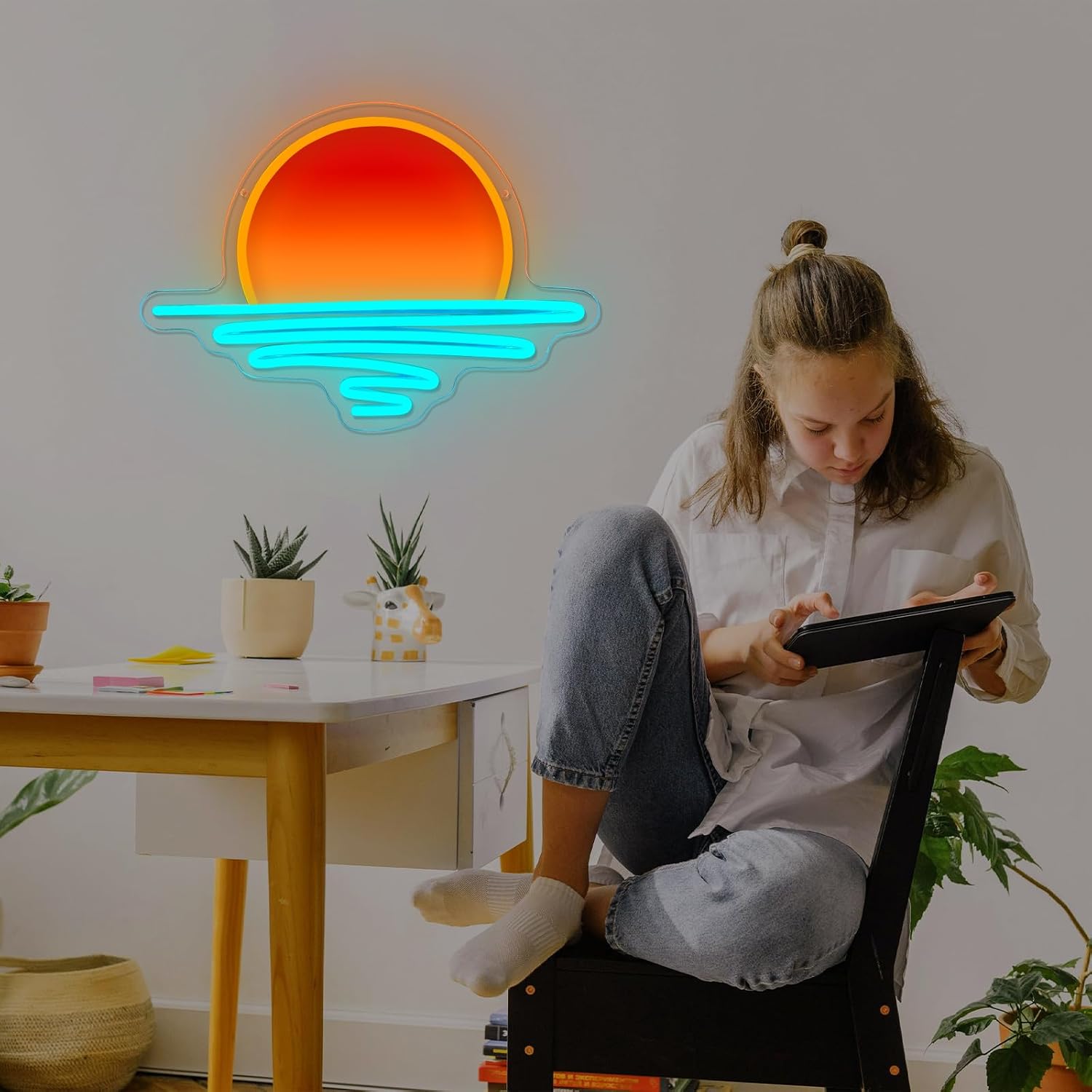 Sunrise Sunset Neon Sign USB P - Lighting Decor Sunrise recension och pris