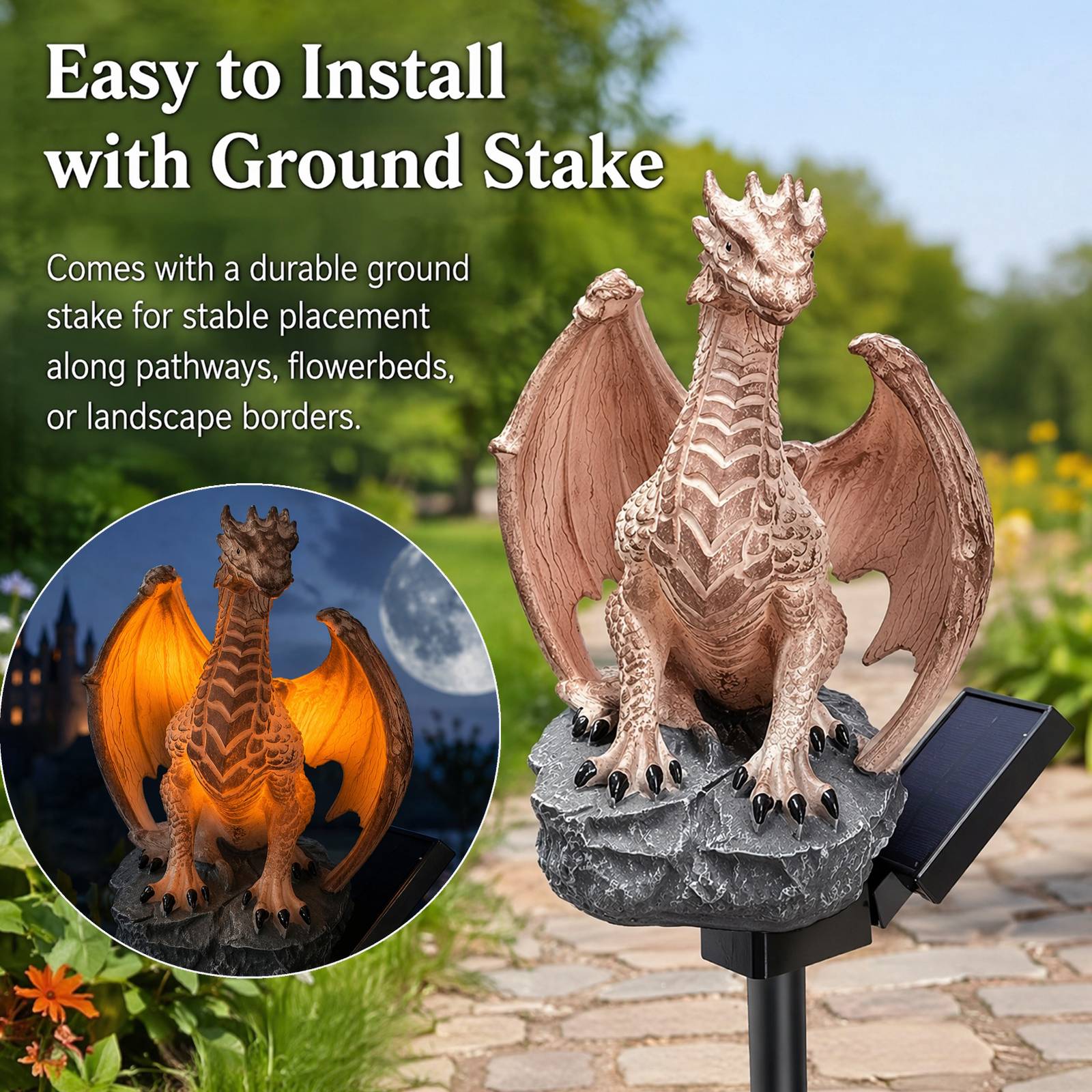 Solar Floor Lamp Dragon Figuri - Unique Lighting Decor recension och pris