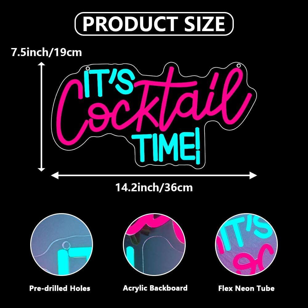 Cocktails Neon Sign USB Powere - Led Lighting Wall Decor recension och pris