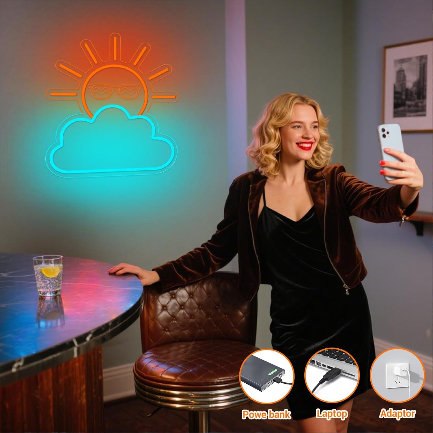 Sunrise Sunset Neon Sign USB P - Lighting Decor Sunrise recension och pris