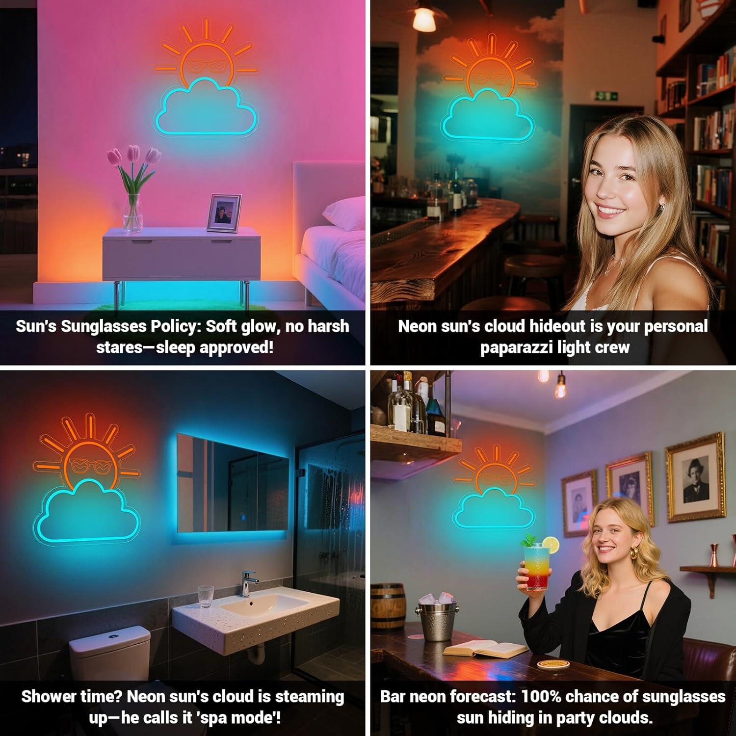 Sunrise Sunset Neon Sign USB P - Lighting Decor Sunrise recension och pris