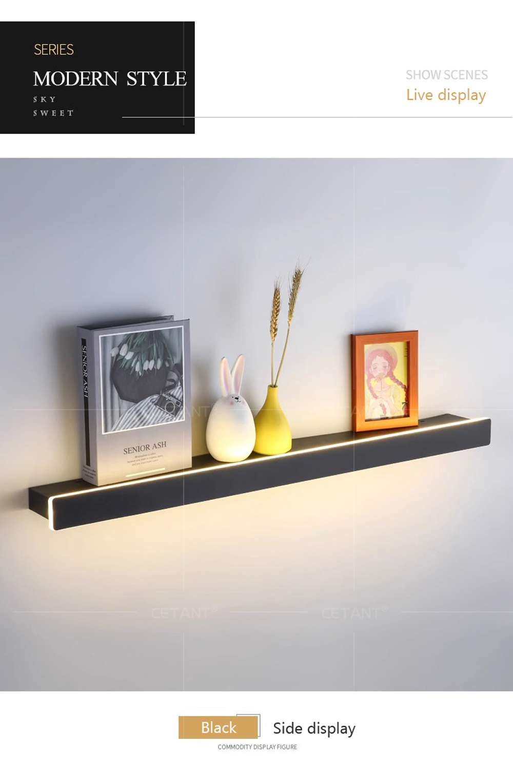 Modern LED Illuminated Floatin - Lighting Room Decor Photo recension och pris