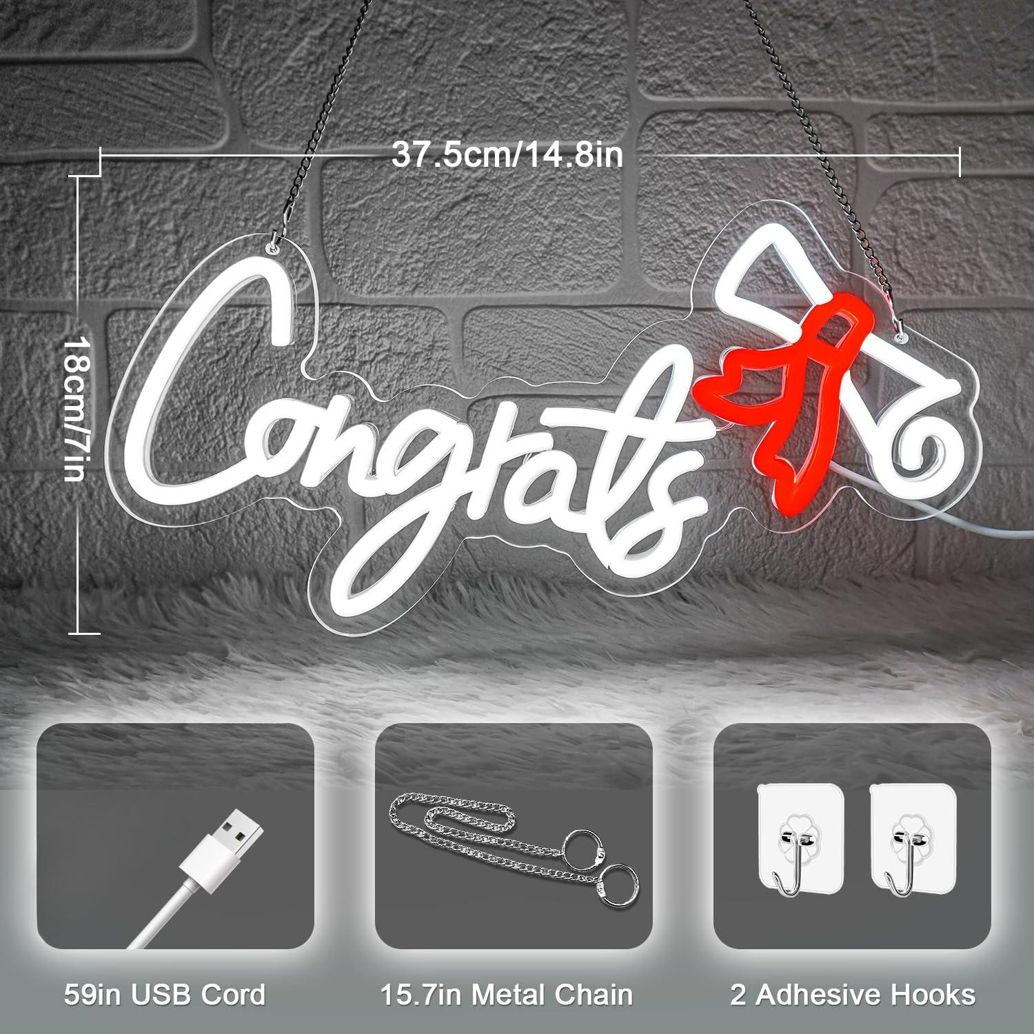 Congrats Graduation Neon Sign  - Led Lighting Wall Decor recension och pris