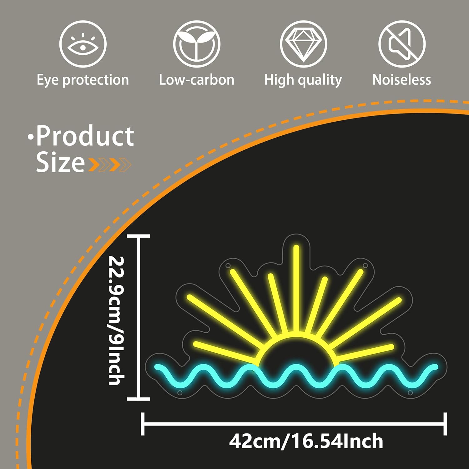 Sunrise Ocean Wave Neon Sign U - Lighting Decor Sunrise recension och pris