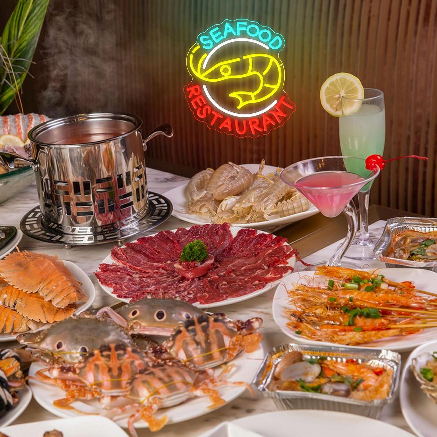 Seafood Restaurant Neon Sign D - Led Lighting Wall Decor recension och pris