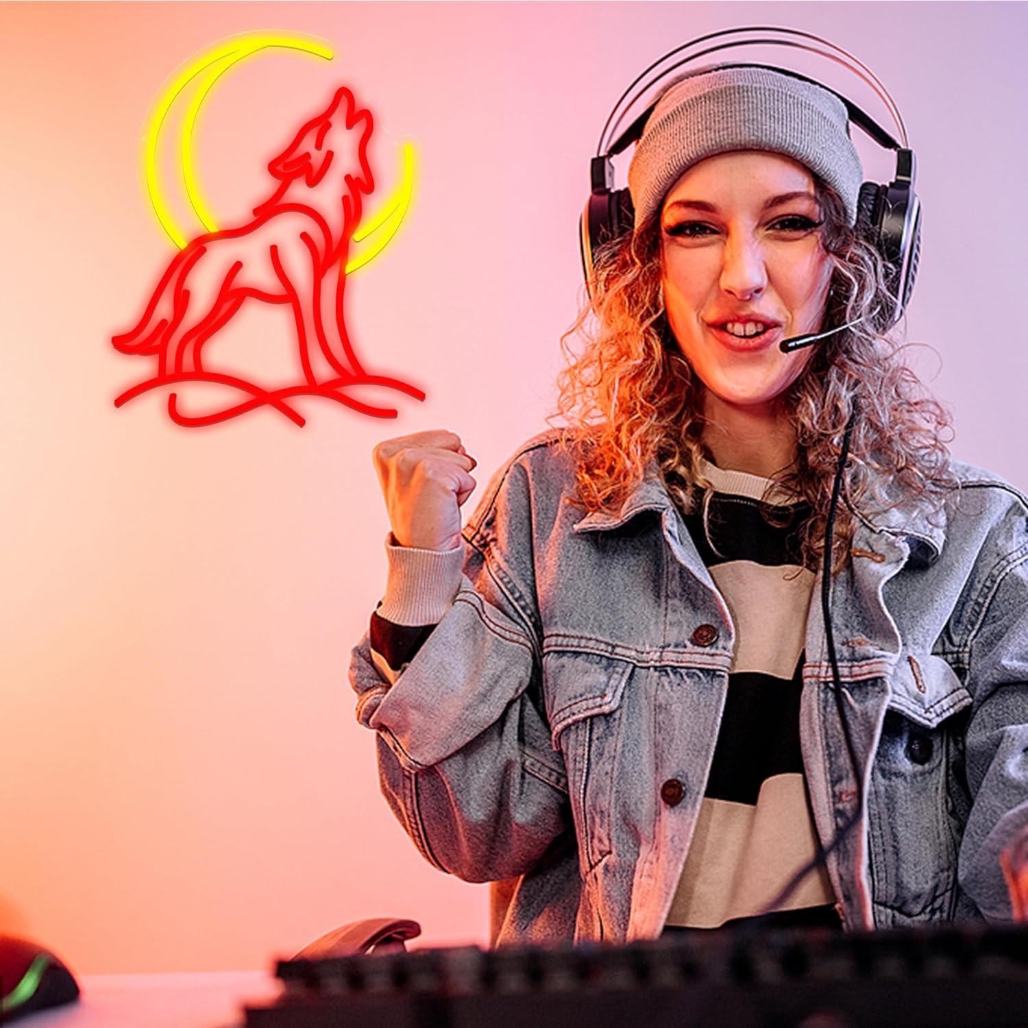 Howling Wolf Neon Sign Dimmabl - Led Lighting Wall Decor recension och pris